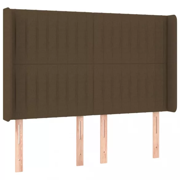 sötétbarna szövet LED-es fejtámla 147x16x118/128 cm