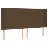 sötétbarna szövet LED-es fejtámla 163x16x118/128 cm
