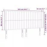 sötétbarna szövet LED-es fejtámla 163x16x118/128 cm