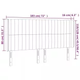 sötétszürke szövet LED-es fejtámla 183x16x118/128 cm