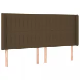 sötétbarna szövet LED-es fejtámla 183x16x118/128 cm