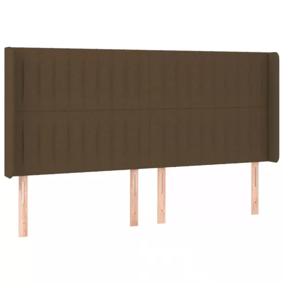 sötétbarna szövet LED-es fejtámla 183x16x118/128 cm