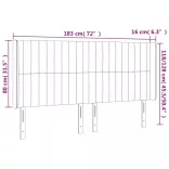 sötétbarna szövet LED-es fejtámla 183x16x118/128 cm