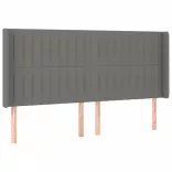 sötétszürke szövet LED-es fejtámla 203x16x118/128 cm