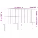 sötétbarna szövet LED-es fejtámla 203x16x118/128 cm