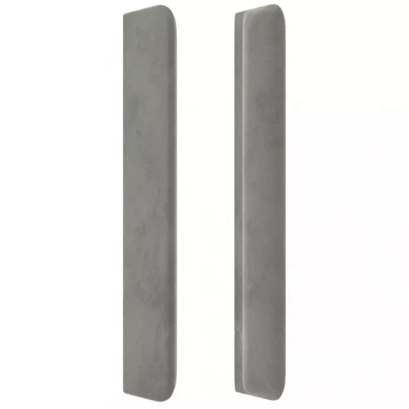 világosszürke bársony LED-es fejtámla 83x16x118/128 cm