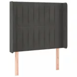sötétszürke bársony LED-es fejtámla 83x16x118/128 cm