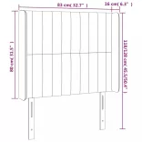 rózsaszín bársony LED-es fejtámla 83x16x118/128 cm