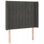 sötétszürke bársony LED-es fejtámla 93x16x118/128 cm