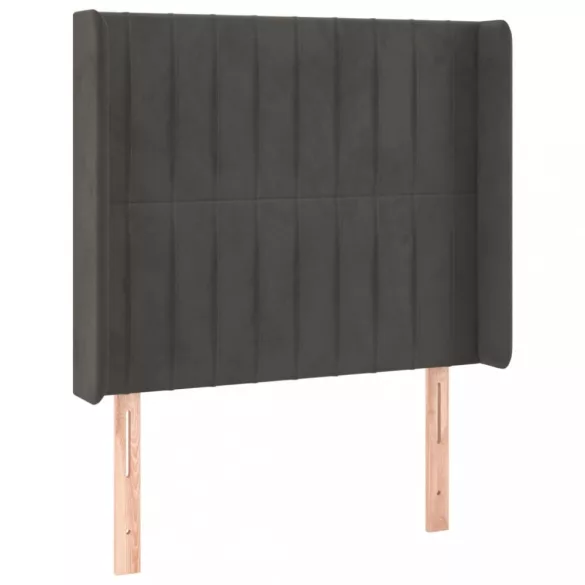 sötétszürke bársony LED-es fejtámla 103x16x118/128 cm