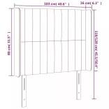 sötétszürke bársony LED-es fejtámla 103x16x118/128 cm