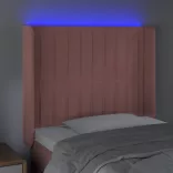 rózsaszín bársony LED-es fejtámla 103x16x118/128 cm