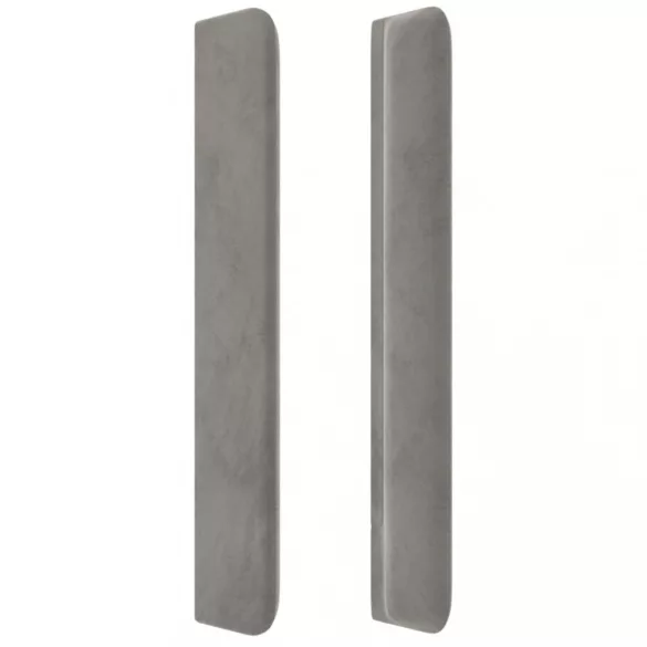 világosszürke bársony LED-es fejtámla 147x16x118/128 cm