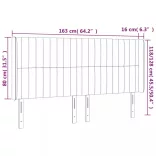 világosszürke bársony LED-es fejtámla 163x16x118/128 cm