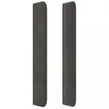 sötétszürke bársony LED-es fejtámla 163x16x118/128 cm