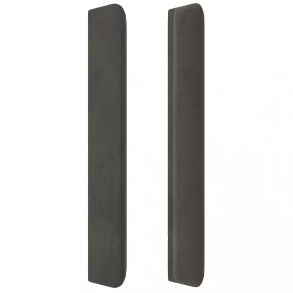 sötétszürke bársony LED-es fejtámla 163x16x118/128 cm