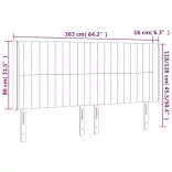 sötétszürke bársony LED-es fejtámla 163x16x118/128 cm