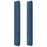 sötétkék bársony LED-es fejtámla 163x16x118/128 cm