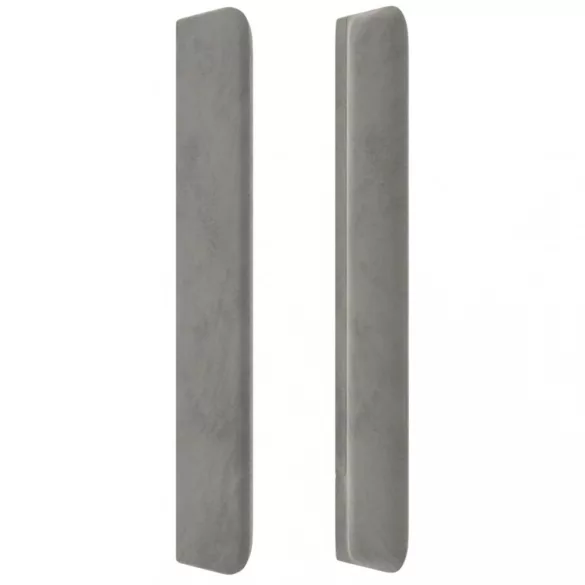 világosszürke bársony LED-es fejtámla 183x16x118/128 cm