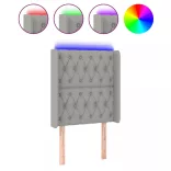 világosszürke szövet LED-es fejtámla 83x16x118/128 cm