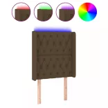sötétbarna szövet LED-es fejtámla 83x16x118/128 cm