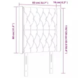 sötétbarna szövet LED-es fejtámla 83x16x118/128 cm