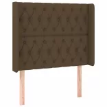 sötétbarna szövet LED-es fejtámla 93x16x118/128 cm
