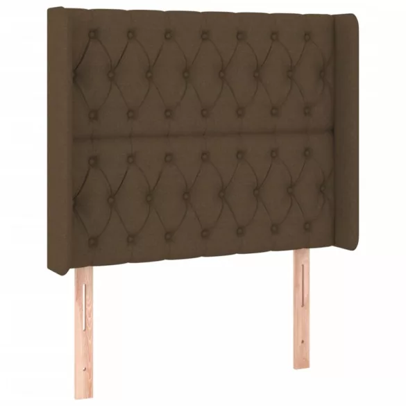 sötétbarna szövet LED-es fejtámla 93x16x118/128 cm