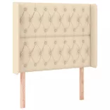 krémszínű szövet LED-es fejtámla 93x16x118/128 cm