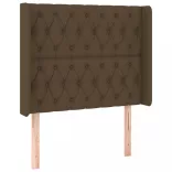 sötétbarna szövet LED-es fejtámla 103x16x118/128 cm