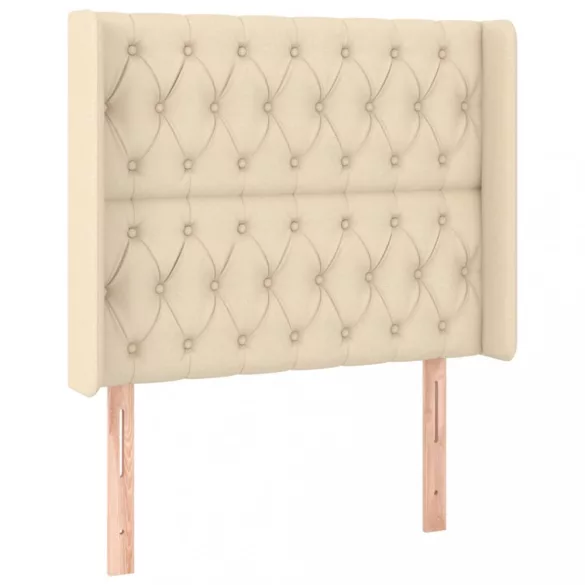 krémszínű szövet LED-es fejtámla 103x16x118/128 cm