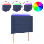 kék szövet LED-es fejtámla 103x16x118/128 cm