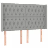 világosszürke szövet LED-es fejtámla 147x16x118/128 cm