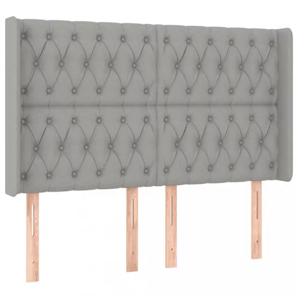 világosszürke szövet LED-es fejtámla 147x16x118/128 cm