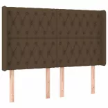 sötétbarna szövet LED-es fejtámla 147x16x118/128 cm