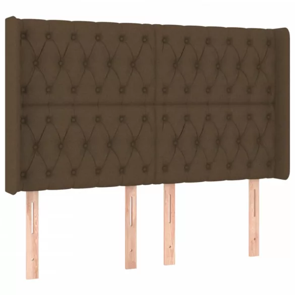 sötétbarna szövet LED-es fejtámla 147x16x118/128 cm
