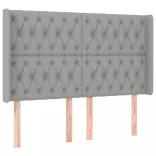 világosszürke szövet LED-es fejtámla 163x16x118/128 cm