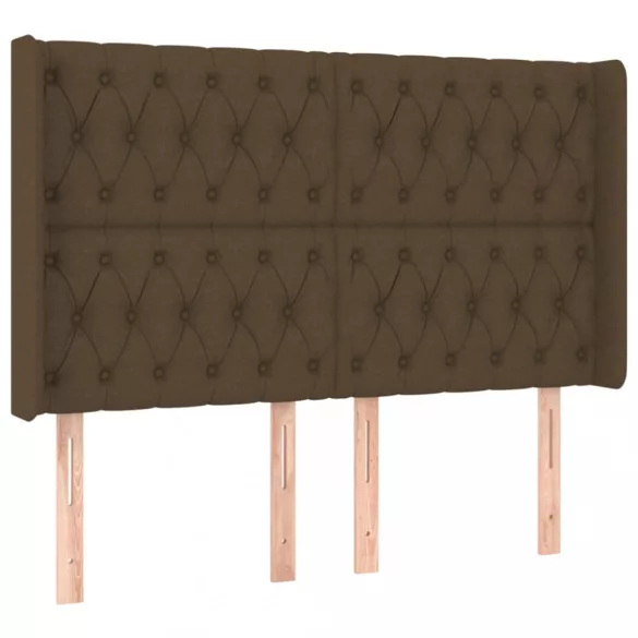 sötétbarna szövet LED-es fejtámla 163x16x118/128 cm
