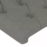 sötétszürke szövet LED-es fejtámla 183x16x118/128 cm