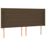 sötétbarna szövet LED-es fejtámla 183x16x118/128 cm