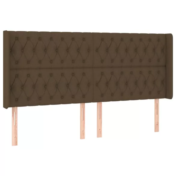 sötétbarna szövet LED-es fejtámla 183x16x118/128 cm