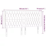 sötétbarna szövet LED-es fejtámla 183x16x118/128 cm