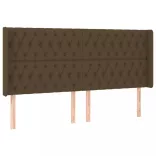 sötétbarna szövet LED-es fejtámla 203x16x118/128 cm