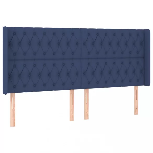 kék szövet LED-es fejtámla 203x16x118/128 cm
