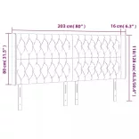kék szövet LED-es fejtámla 203x16x118/128 cm