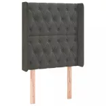 sötétszürke bársony LED-es fejtámla 83x16x118/128 cm