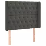 sötétszürke bársony LED-es fejtámla 93x16x118/128 cm