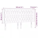 sötétszürke bársony LED-es fejtámla 183x16x118/128 cm