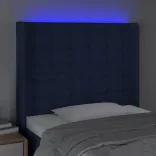 kék szövet LED-es fejtámla 83x16x118/128 cm
