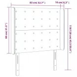 kék szövet LED-es fejtámla 83x16x118/128 cm